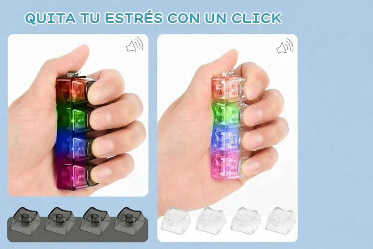 Llavero antiestrés teclado LED
